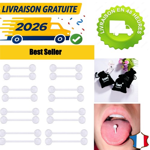 10x barbell piercing langue - 10x,