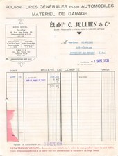 1931 FOURNITURES GENERALES POUR AUTOMOBILES MATERIEL DE GARAGE ETS C JULLIE