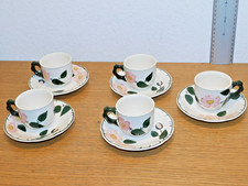 LOT 5 TASSE assiette SERVICE à café VILLEROY & BOCH wild rose 1748 motif floral
