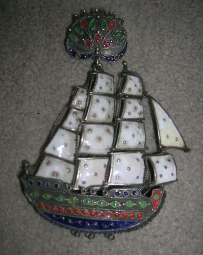 Broche argent email - en, /