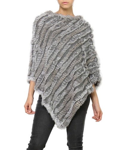 Poncho cape fourrure - poncho,cape, en