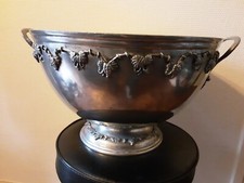 Grande vasque à Champagne Ou punch  en Etain Diamètre 36 Cm Hauteur 22 Cm