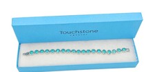 Touchstone Crystal By Swarovski Blue Tennis Bracelet 7.25"