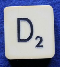 Letter D for Spear Scrabble Game 2cmx2cm  