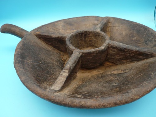 Ancien plat assiette bois - en,
