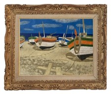 YVES GANNE (1935-2019) ELEVE DE FERNAND LEGER - LES BARQUES A COLLIOURE (58)