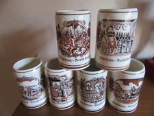 Série 6 chopes en DELFT bière "METIERS DU BRASSEUR"