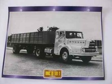 CARTE FICHE CAMION TRACTEUR CAPOT UNIC ZU 101 T 1955