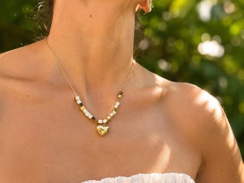 Collier cœur doré élégance - collier,