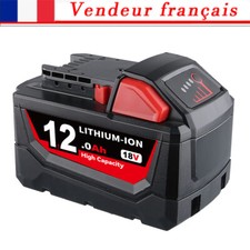 Batterie pour Milwaukee M18 12,0Ah M18B12 18V XC Li-Ion 48-11-1880 48-11-1812