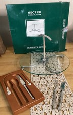 Plateau À Fromages Rond Geneviève Lethu Vintage Neuf Métal Argenté 