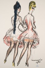 Mannequins 17" x 13" Unframed Print with Doodle, Kees Van Dongen (1877 - 1968)