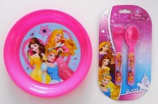 Lot ASSIETTE + COUVERTS rose DISNEY PRINCESSE pour enfant fille