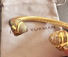 PerfectDavidYurman7mm/Cable/Cuff w Diamonds & 18KGoldbracelet