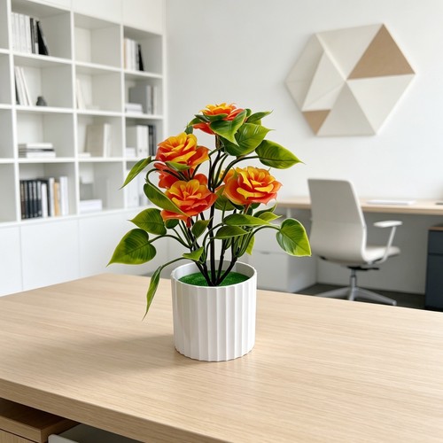 Plante rose artificielle 24cm - artificielle,