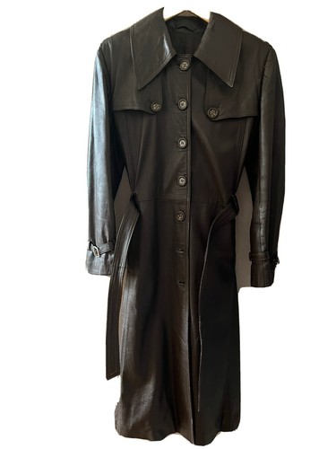Manteau long cuir vintage - manteau,