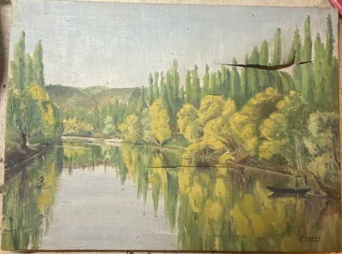 Tableau ancien signé peteros - tableau,