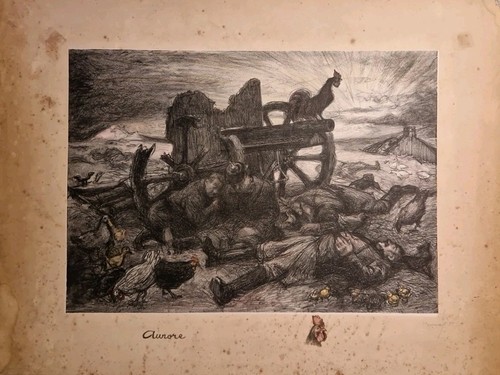 Ancienne lithographie soldats - lithographie,