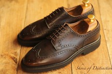 Crockett & Jones Pembroke Brown Leather Derby Brogue Shoes Mens UK 6.5 E US 7.5