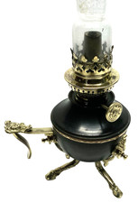 Antique Small 19th Century Bronze Oil Lamp