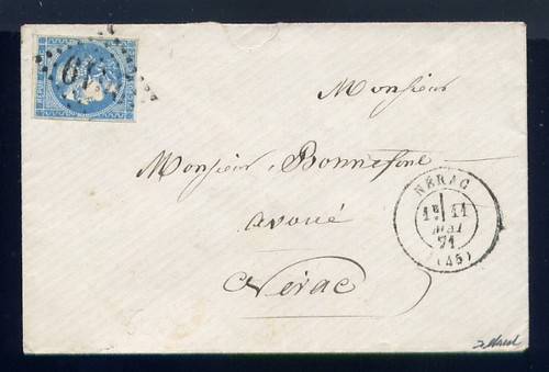 Rare lettre locale - , en