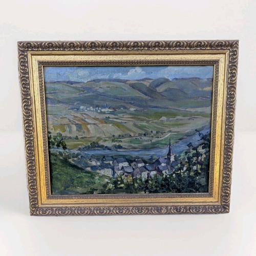 Tableau ancien paysage village