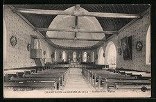 Old postcard Champrond-en-Gatine, interior of the church 