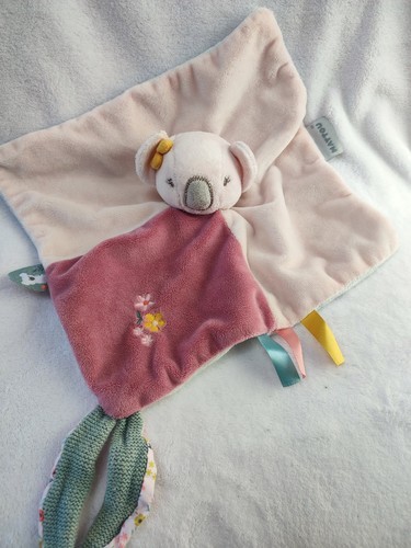 Doudou peluche plat koala rose - peluche,