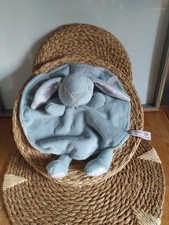 Doudou plat lapin rond gris