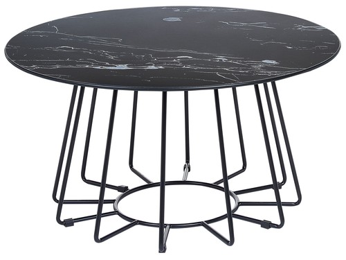Table basse noire effet marbre - noire,