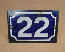 Antique Street Sign - Enamelled Sheet Metal - No. 22 - Collection - Vintage 1940's