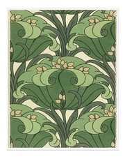 Motif floral vert Art Nouveau