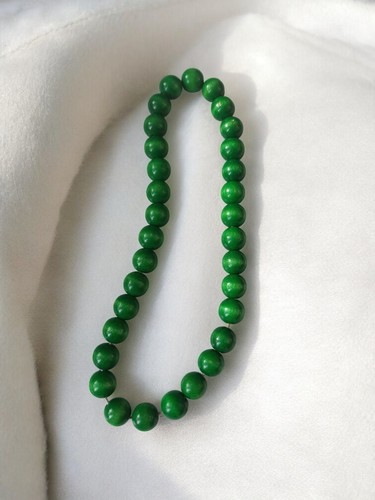 Collier perles vertes vintage