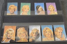 Lot de 9 timbres Marilyn Monroe et 4 Elvis Presley - S. Tome e Principe