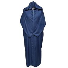 Homme Marocain Bleu Capuche Manches Longues Coton Mélange Thobe Juba Djellaba
