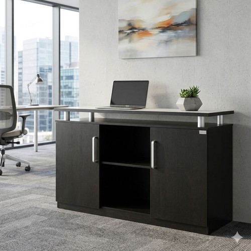 Armoire bureau noire buffet - armoire,