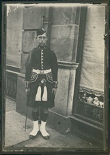 Scotland, Edinburgh, Scottish Military in Kilt Uniform, ca.1900, Vintage Silver 