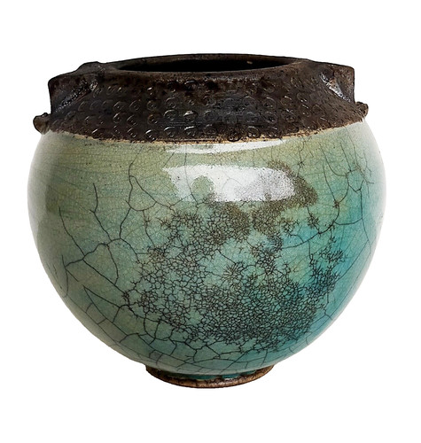 Beau vase céramique raku - en,