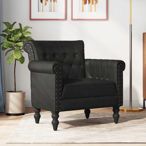 Fauteuil noir cuir chèvre - fauteuil,
