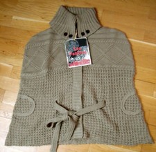 ESPRIT FOLK CAPE PONCHO LAINAGE BEIGE LEA FASHION T 1 NEUF AVEC ÉTIQUETTE