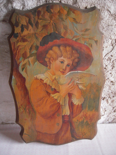 Tableau ancien sur panneau - tableau,