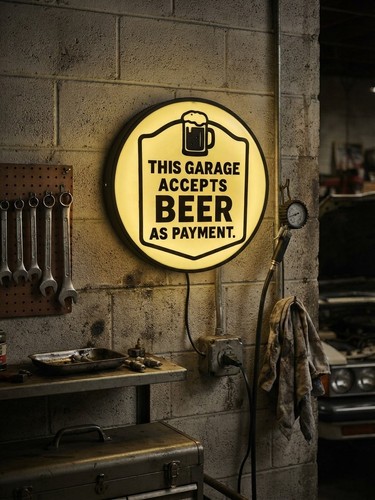 Enseigne garage accepts - enseigne, beer