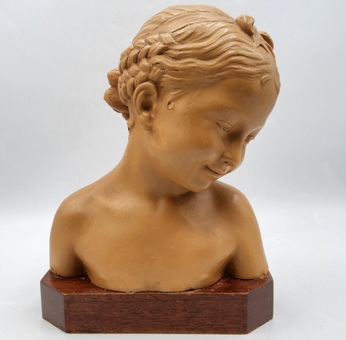 Sculpture buste terre - terre, cuite
