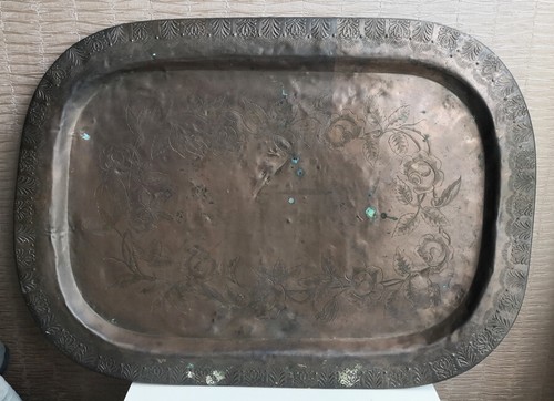 Ancien grand plateau cuivre - ancien,