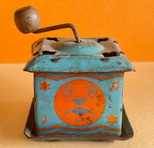"Antique Toy Rare Music Box Music Mill Lithographed Sheet Metal ""Les 4 Moons"