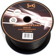 Black Speaker Cable 2 x 0.50 mm² 100 m Spool