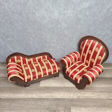 Victorian Style Chaise Lounge AND Arm Chair Set for Dolls Portraits Bears Photos