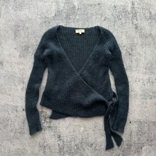 La Maille Sezane Mohair Wrap Tie Sweater Cardigan