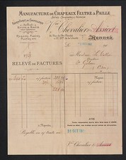 RENNES (35) USINE de CHAPEAUX FEUTRE & PAILLE "Vve CHEVALIER & ASSICOT" en 1911