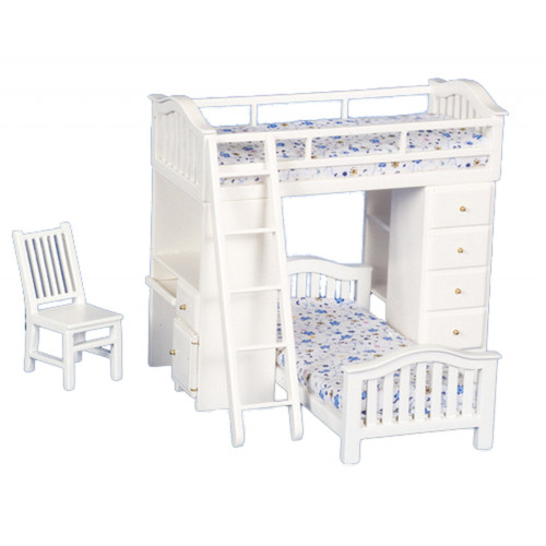 Poupées maison blanc - blanc, lit